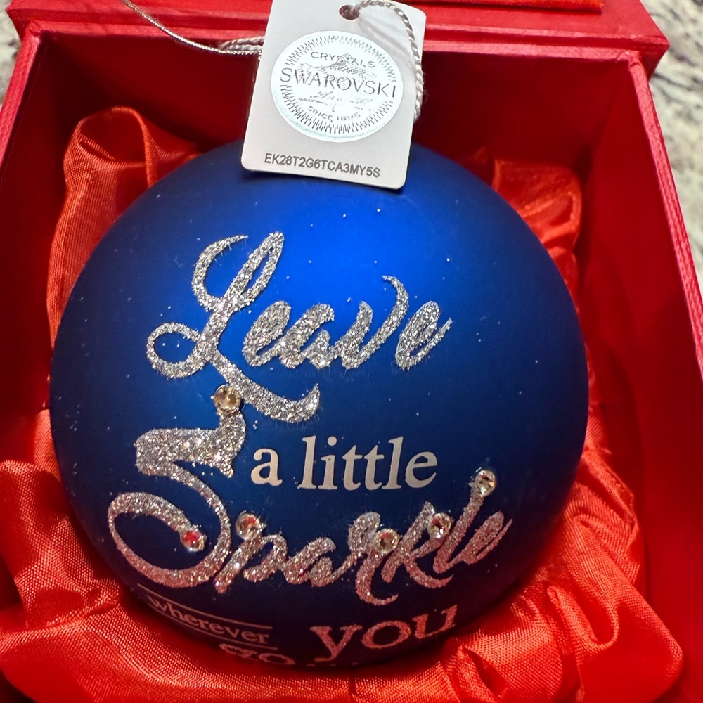 Swarovski Blue Holiday Ornament LEAVE A LITTLE SPARKLE WHEREVER YOU GO…
